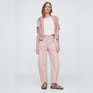 Gap Regular High-Rise Casual Seamed Denim Blush Pink Barrel Jeans 10/30 NWT